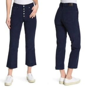 Lucky Bridgette Cropped Flare Corduroy Pants Navy